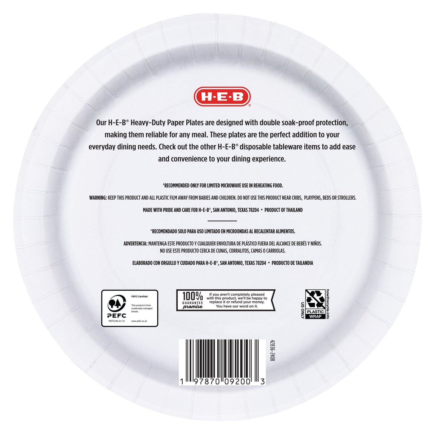 H-E-B Texas 10 in Heavy Duty Paper Plates