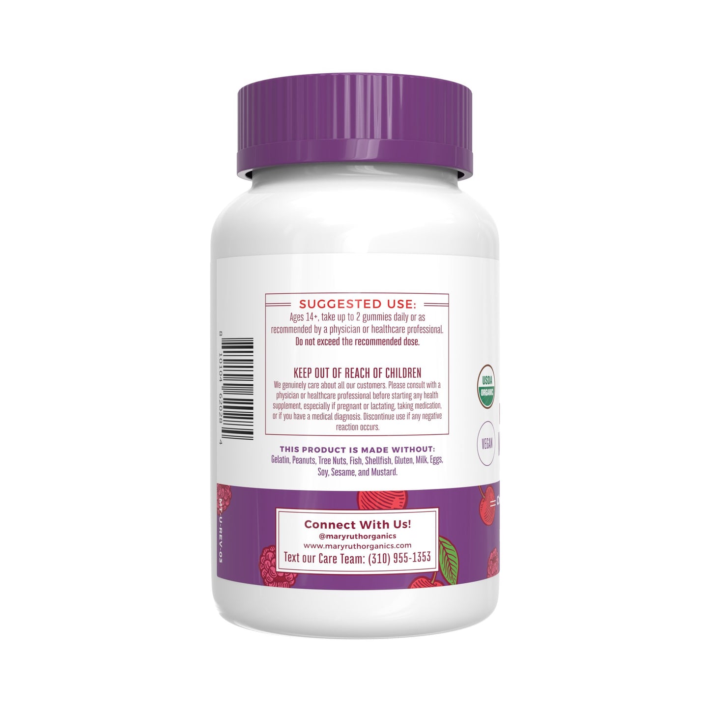 Mary Ruth's Organic Men's Multivitamin Gummies - Cherry & Raspberry