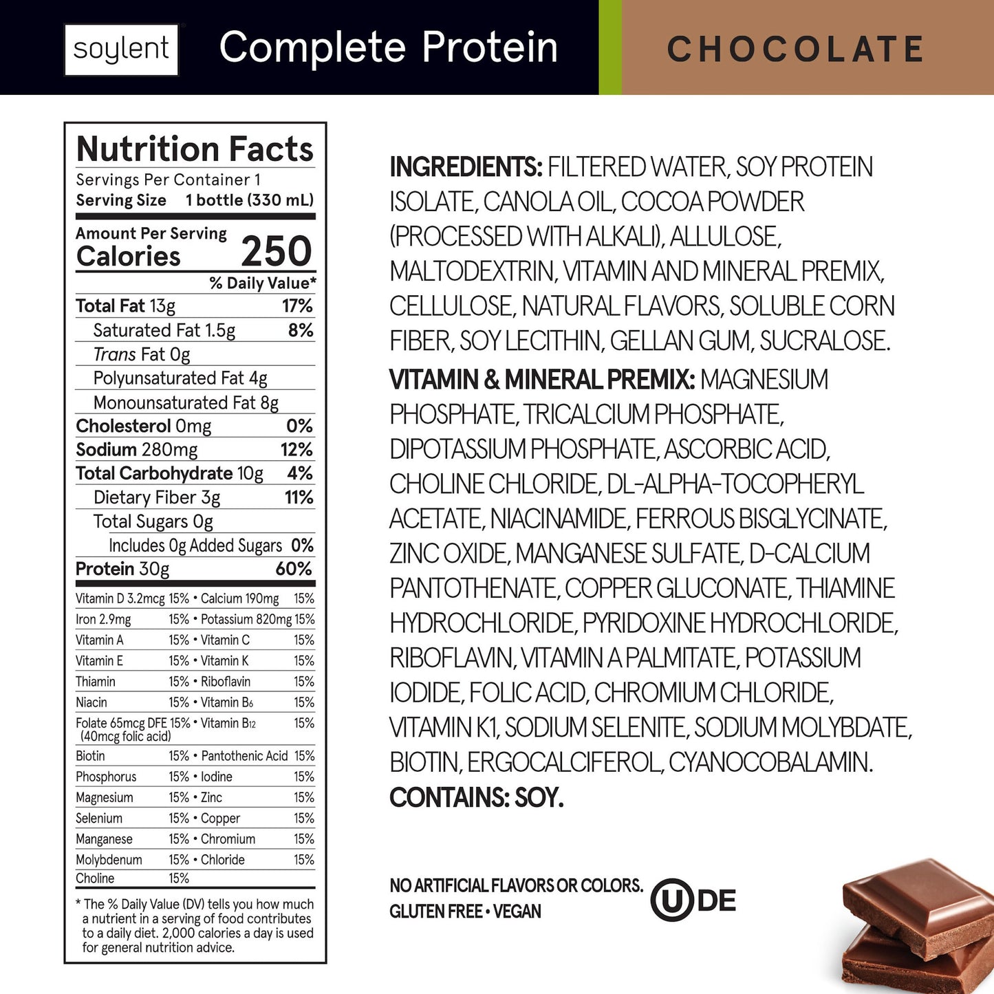 Soylent Complete Protein Nutrition Shake - Chocolate