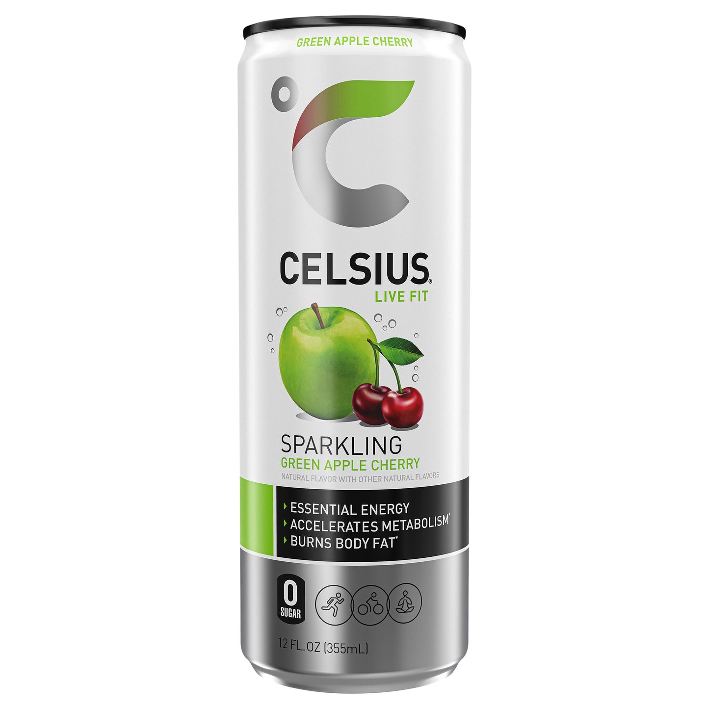 Celsius Zero Sugar Sparkling Energy Drink - Green Apple Cherry