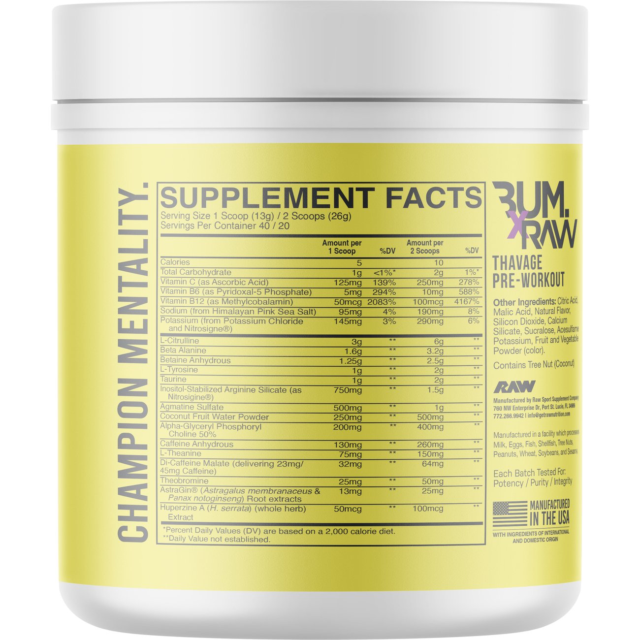 Raw Bum Thavage Pre-Workout - Blackberry Lemonade