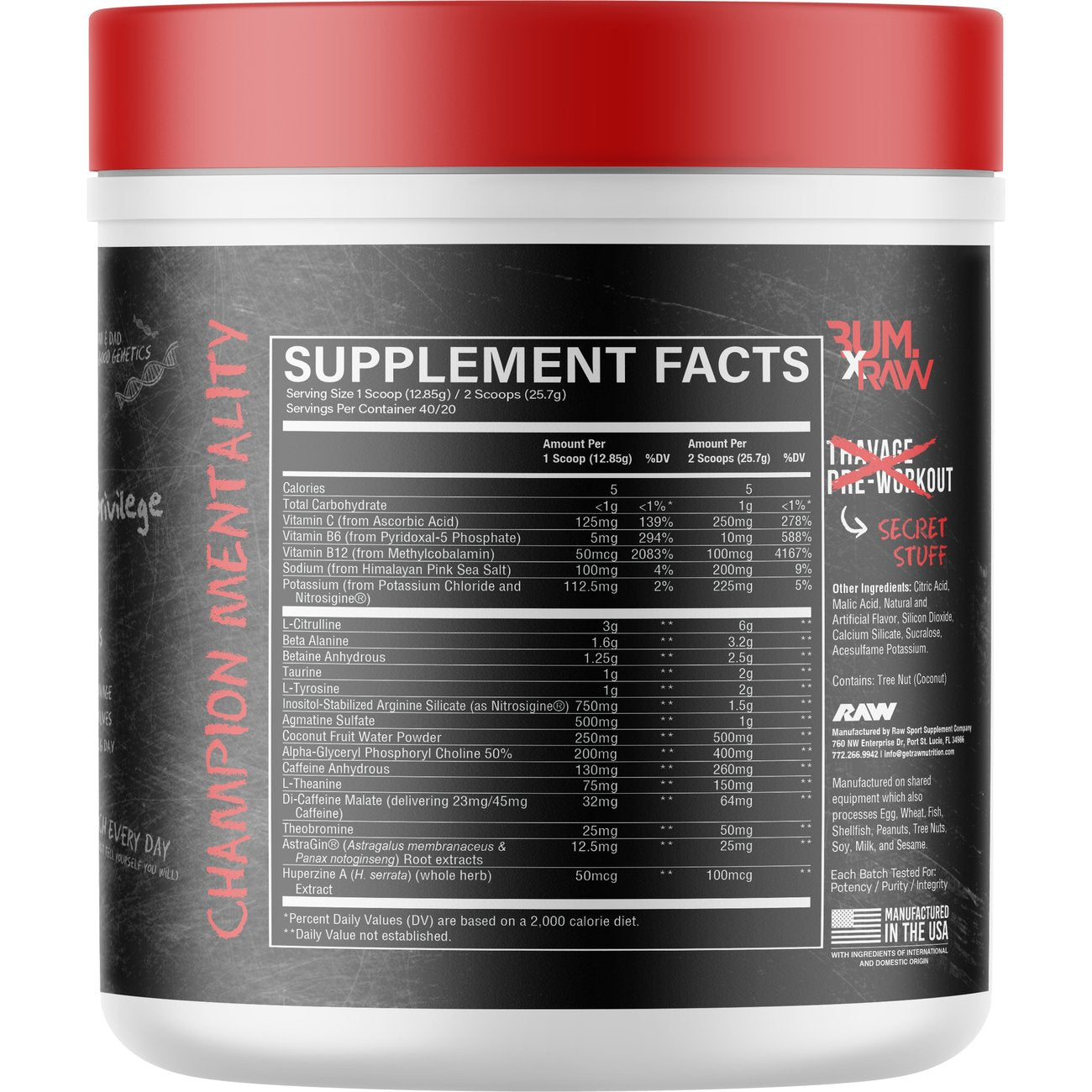 Raw Thavage Pre-Workout - Christopher's Secret Stuff