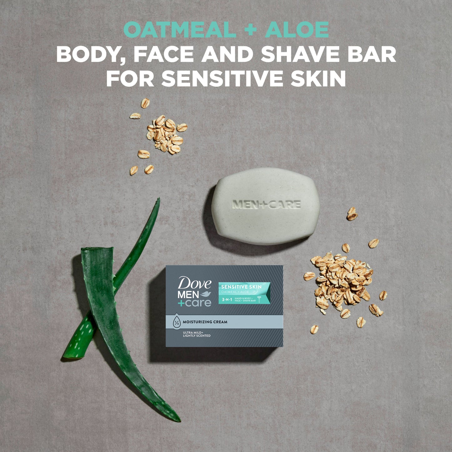 Dove Men+Care Senstive Skin 3-in-1 Bar Soap - Oatmeal & Aloe