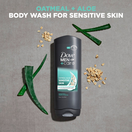 Dove Men+Care Sensitive Skin Face & Body Wash - Oatmeal & Aloe