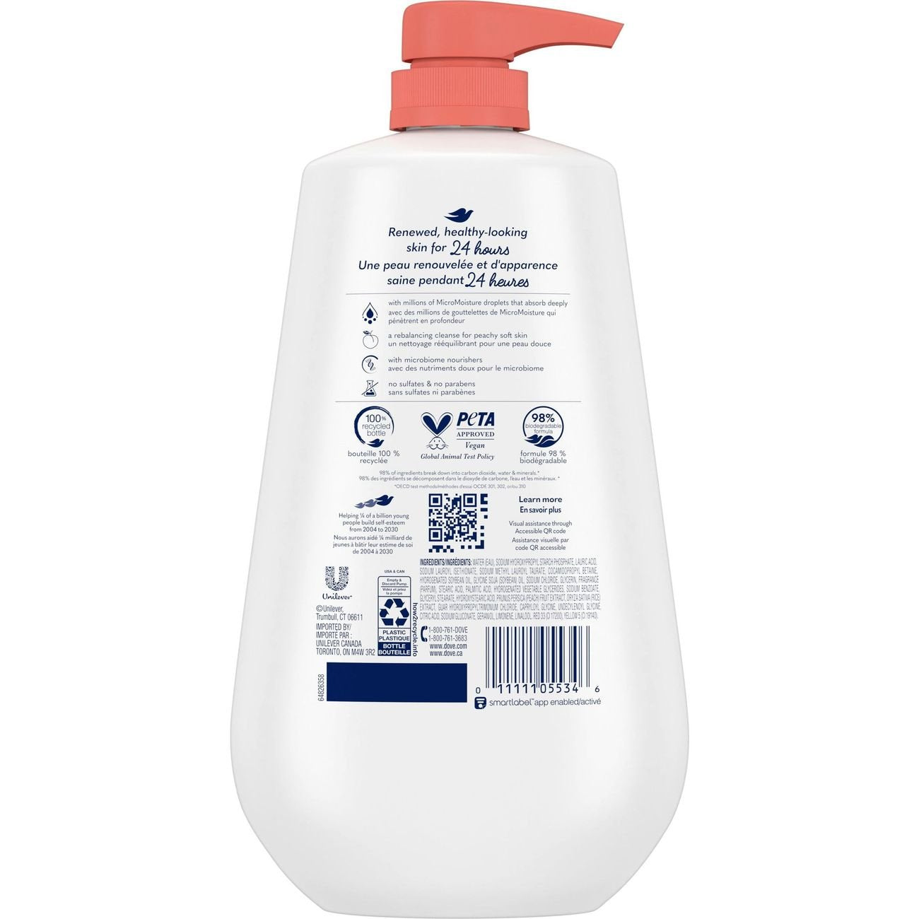 Dove Rebalancing Body Wash - White Peach & Rice Milk