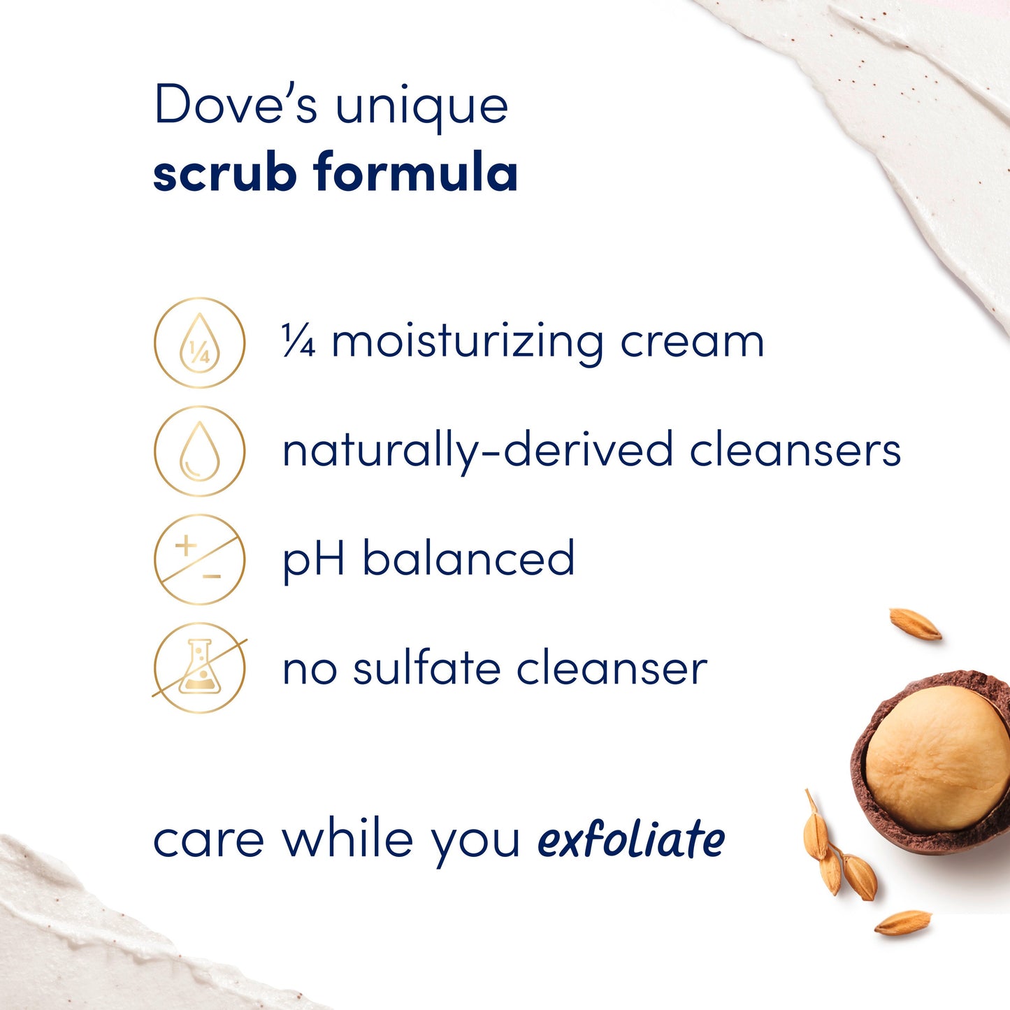 Dove Body Scrub - Crushed Macadamia & Rice Milk