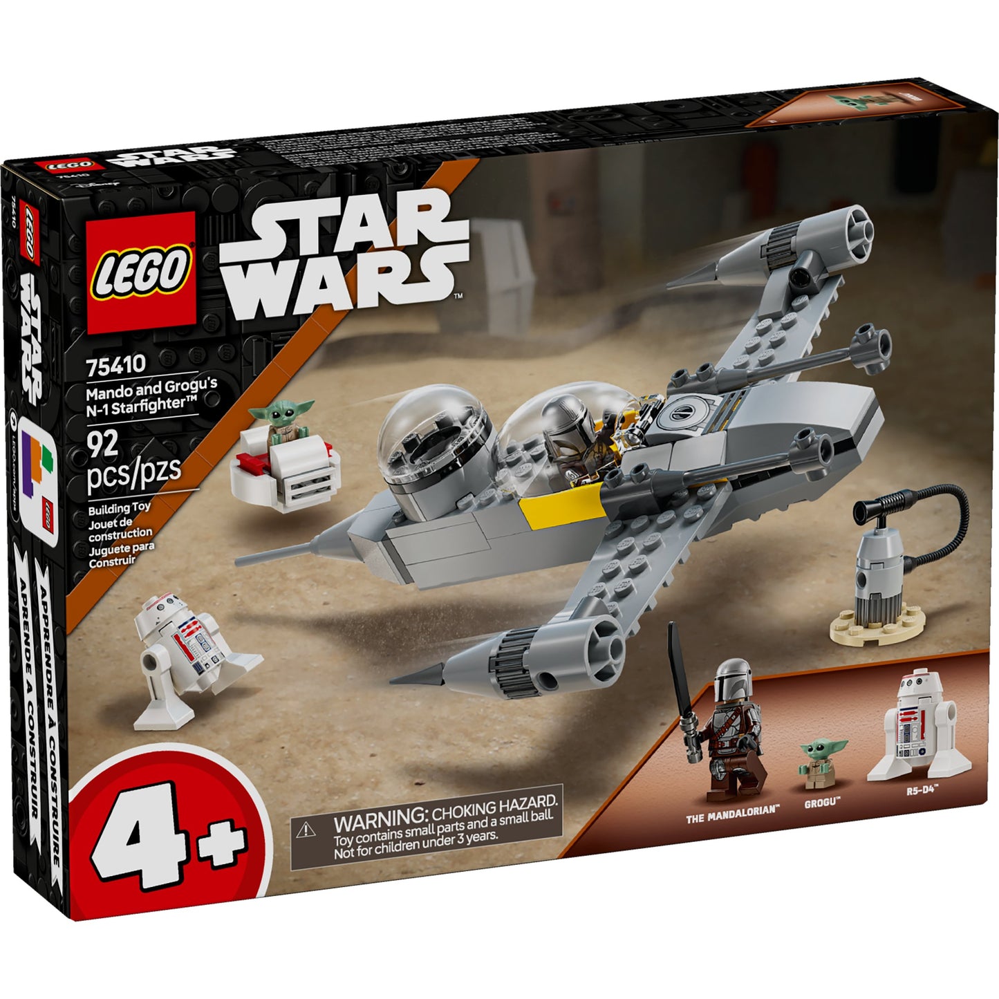 LEGO Star Wars The Mandalorian Mando and Grogu's N-1 Starfighter Set