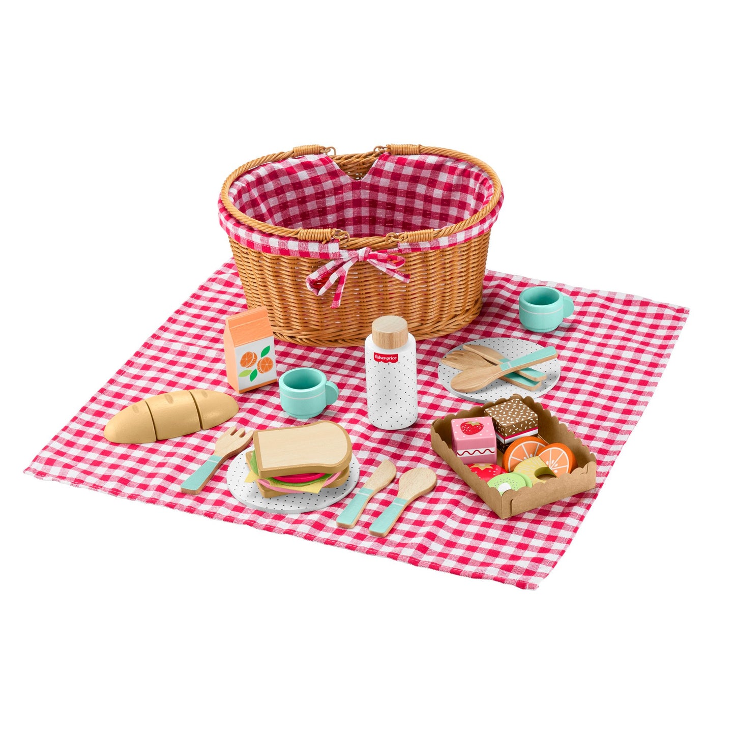 Fisher-Price Wooden Picnic Basket Set