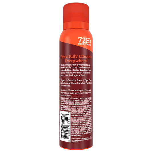 Mando Whole Body Men's Deodorant - Invisible Spray Deodorant - Aluminum Free - Bourbon Leather
