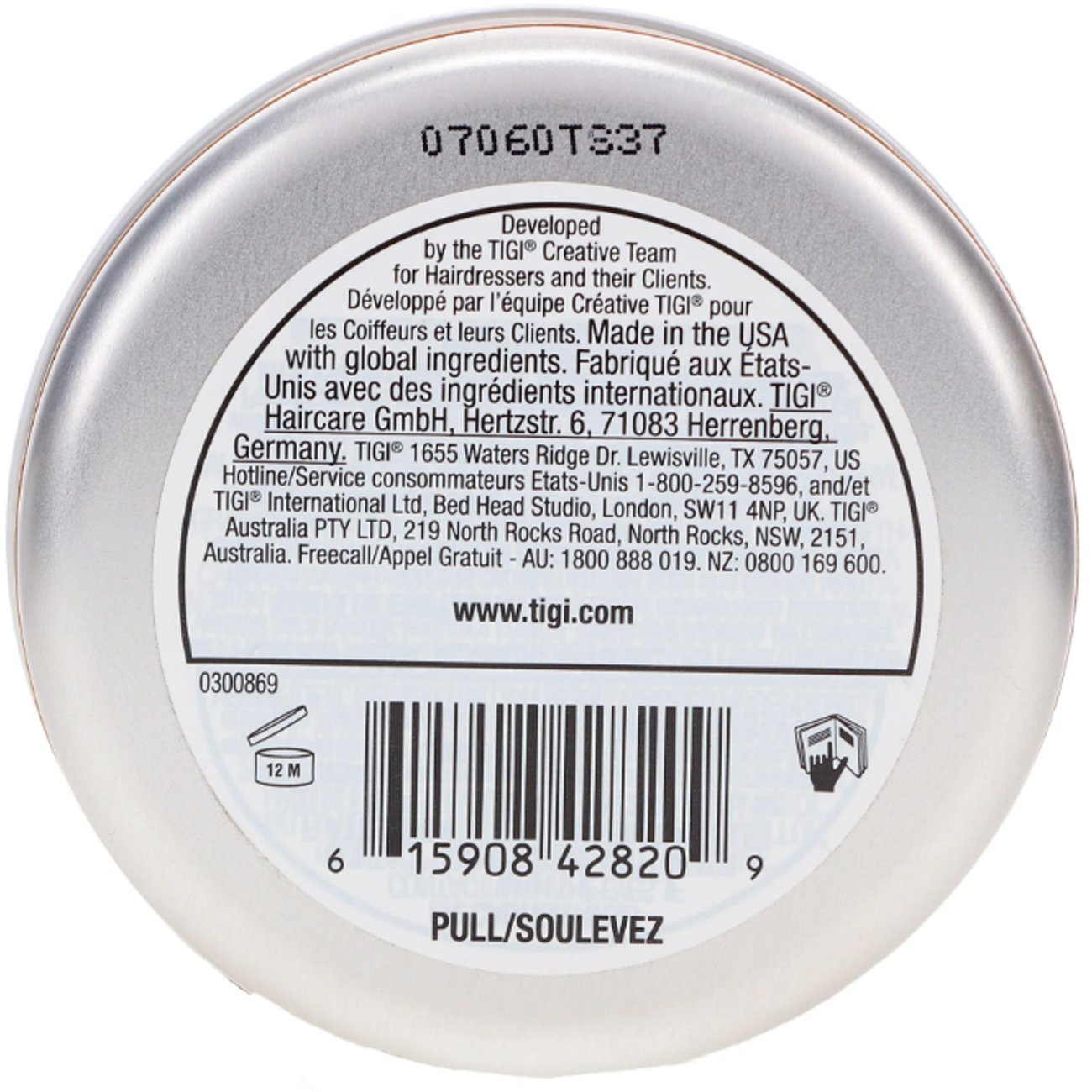 TIGI Bed Head Men's Pure Texture Molding Hair Paste