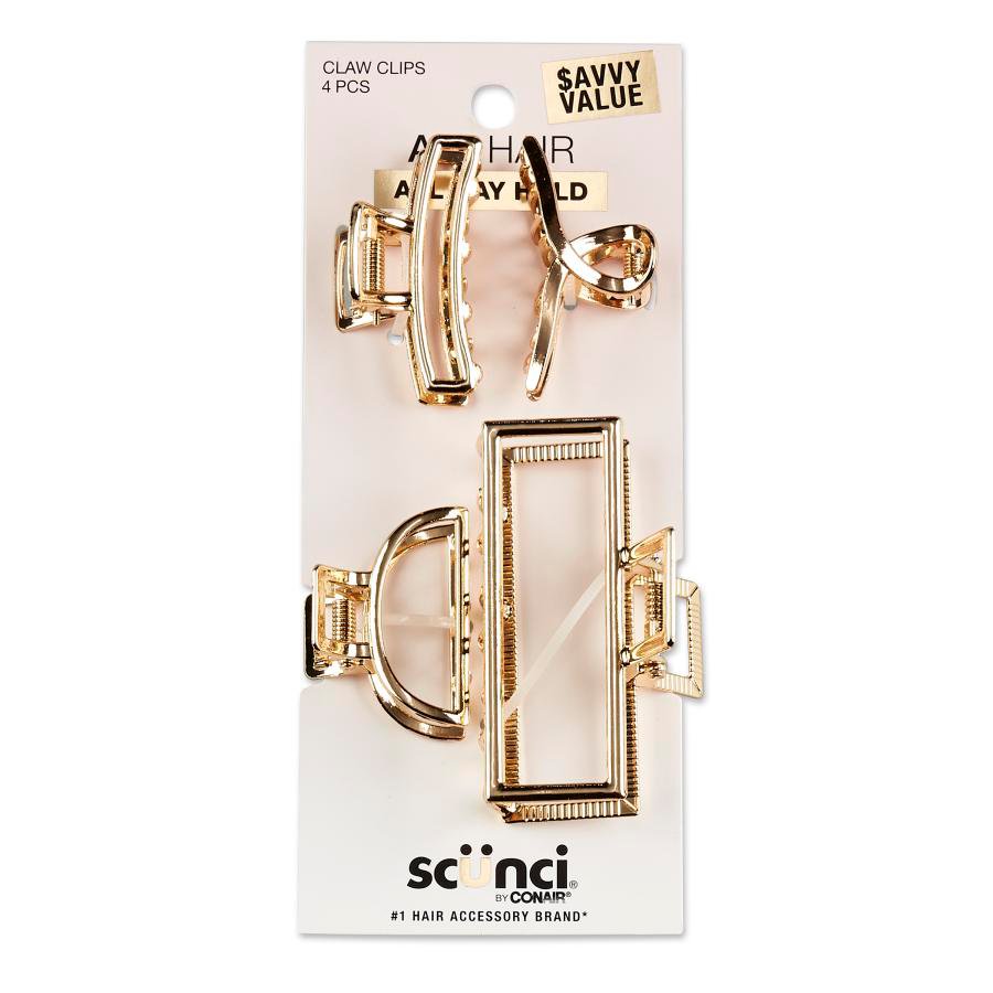 Scunci Mixed Shapes Metal Claw Clips