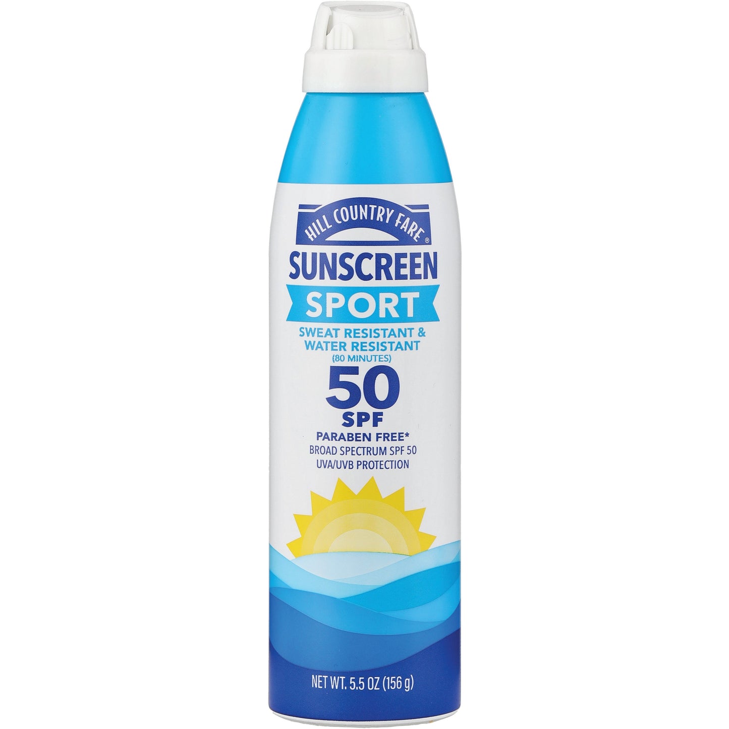 Hill Country Fare Sport Broad Spectrum Sunscreen Spray Oxybenzone Free - SPF 50