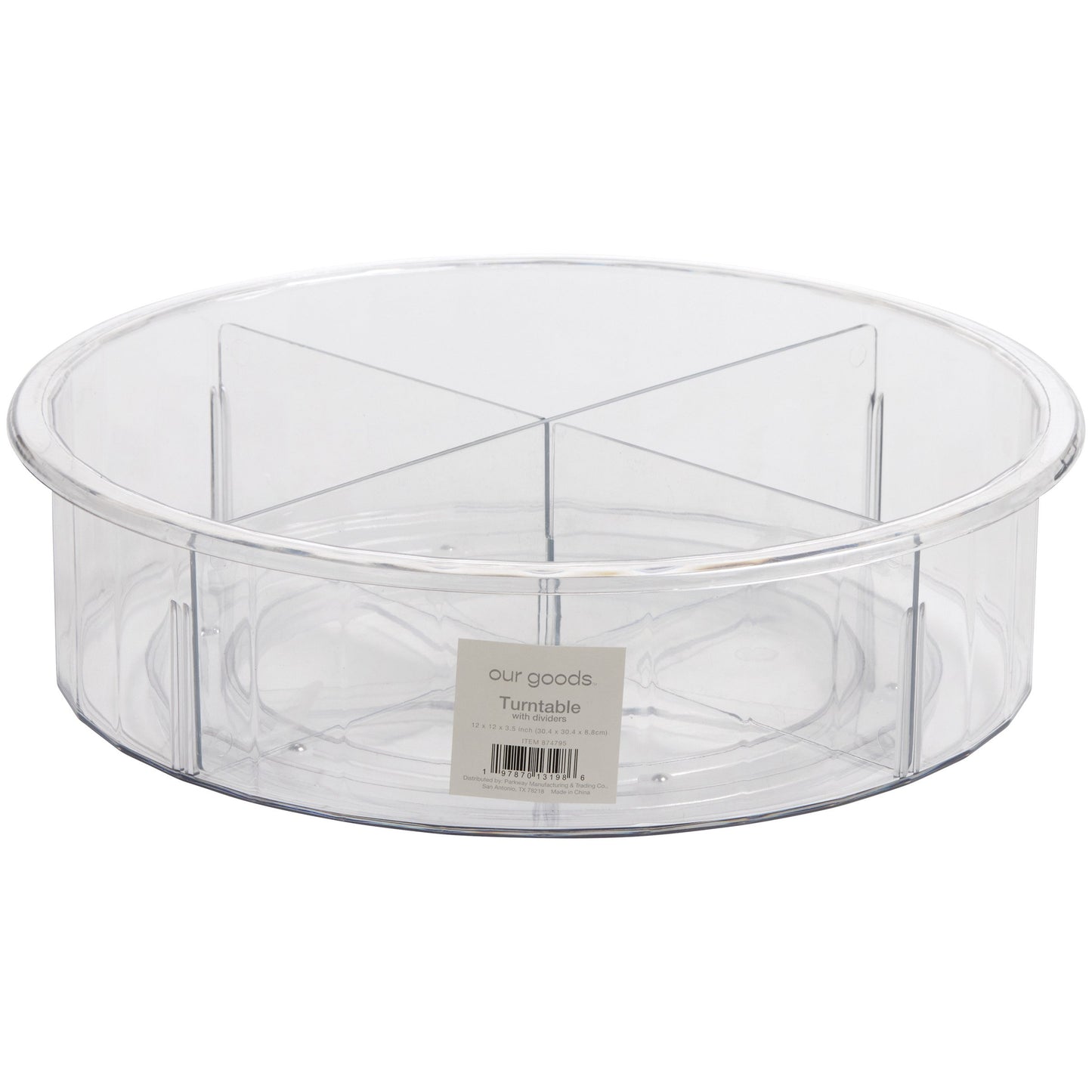 Destination Holiday Lazy Susan with Dividers - Clear