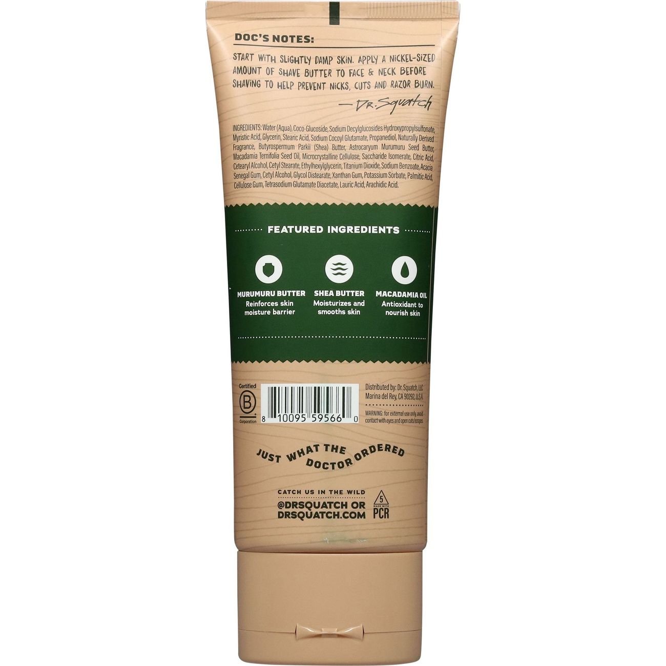 Dr. Squatch Men's Natural Easy Glide Shave Butter - Pine Tar