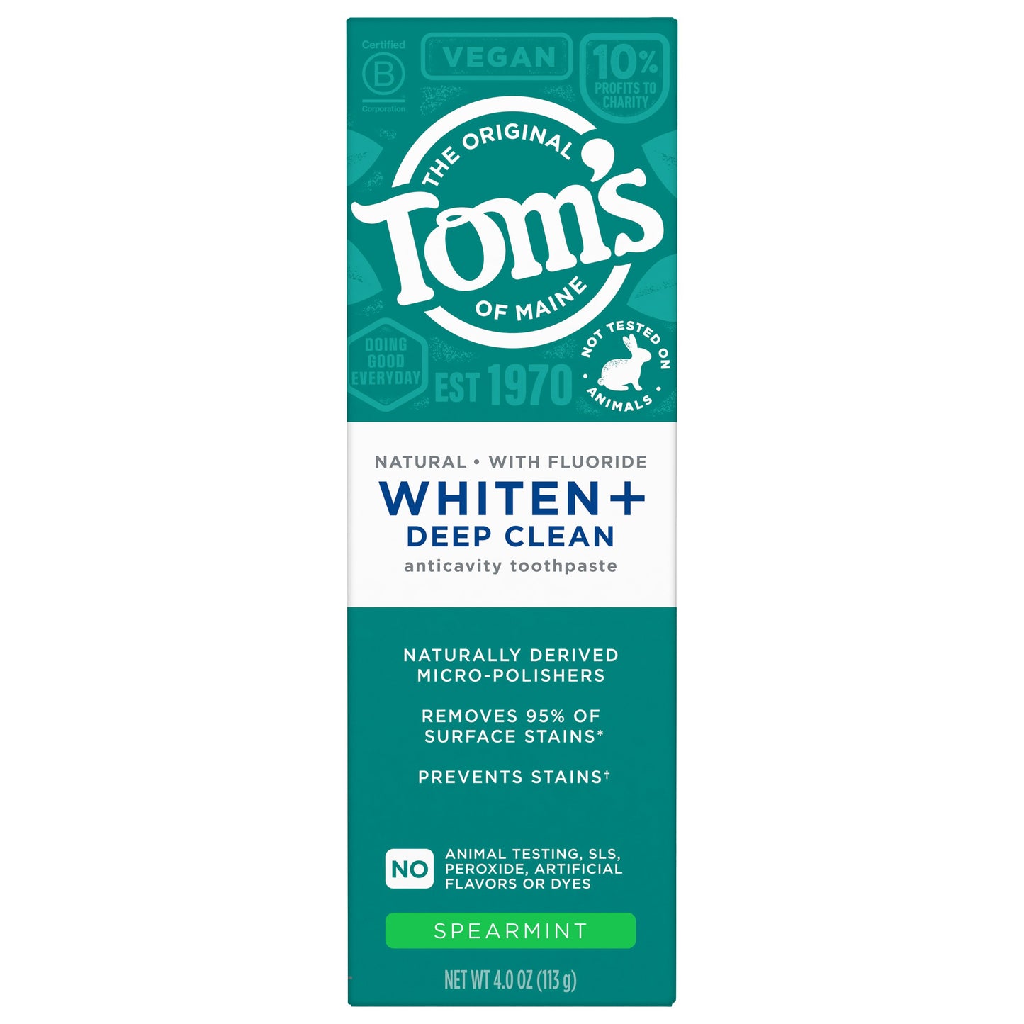 Tom's of Maine Whiten+ Deep Clean Spearmint Toothpaste
