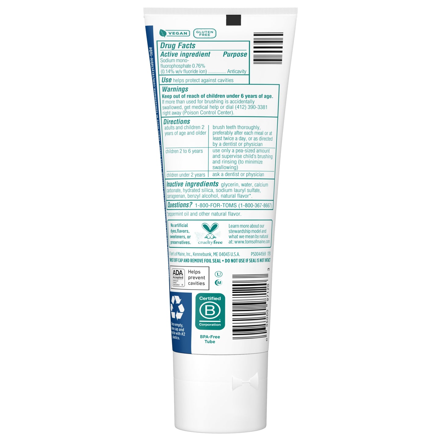 Tom's of Maine Kids Wicked Cool Mild Mint Toothpaste
