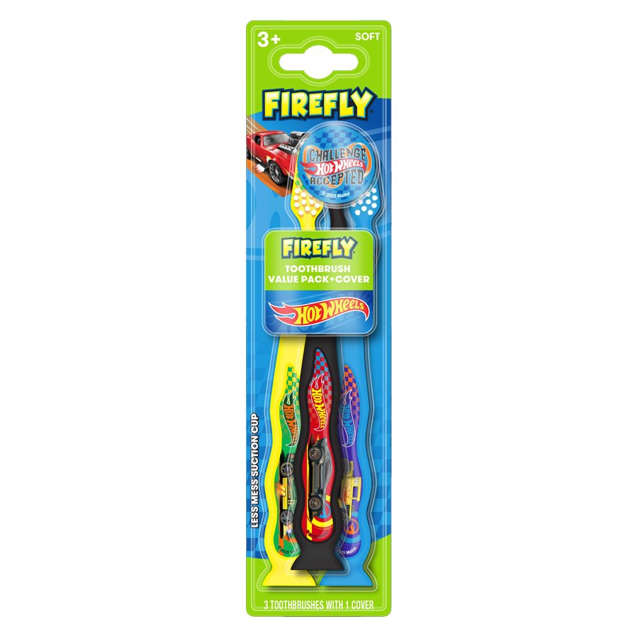 Firefly Hot Wheels Toothbrush + Cover Value Pk
