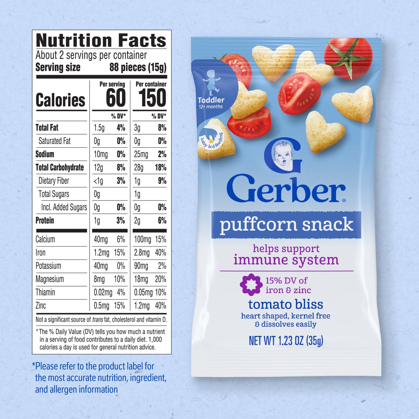 Gerber Toddler Puffcorn Snack - Tomato Bliss
