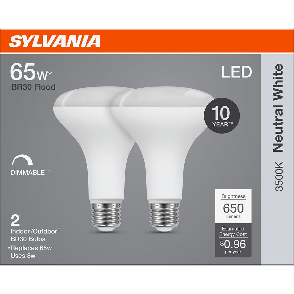 SYLVANIA BR30 65 Watt LED Neutral White Dimmable Bulb