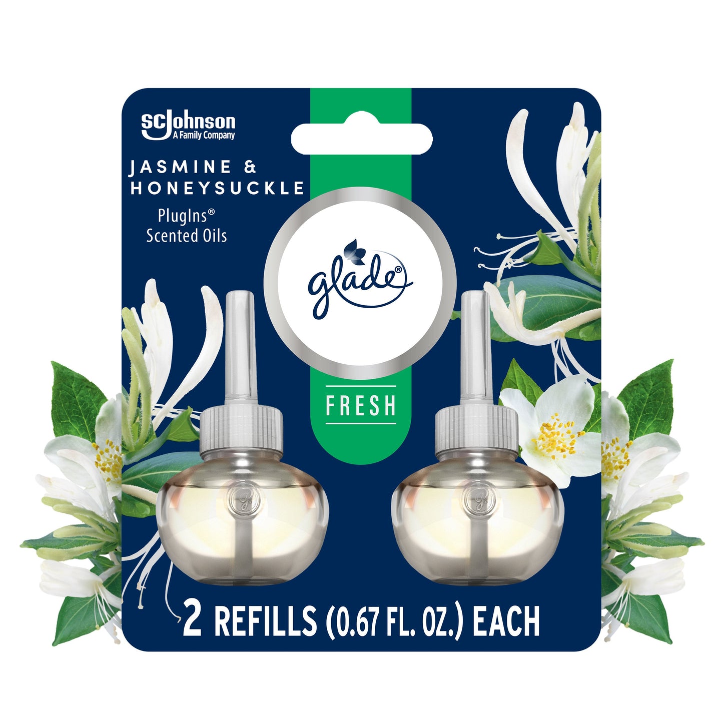 Glade Plug In Scented Oil - Fresh Jasmine & Honeysuckle - 1.34 oz
