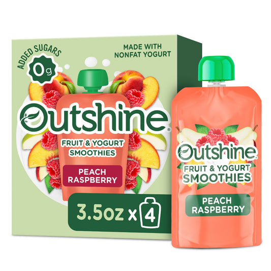 Outshine Fruit & Yogurt Smoothies - Peach Raspberry, 3.5 oz Pouches