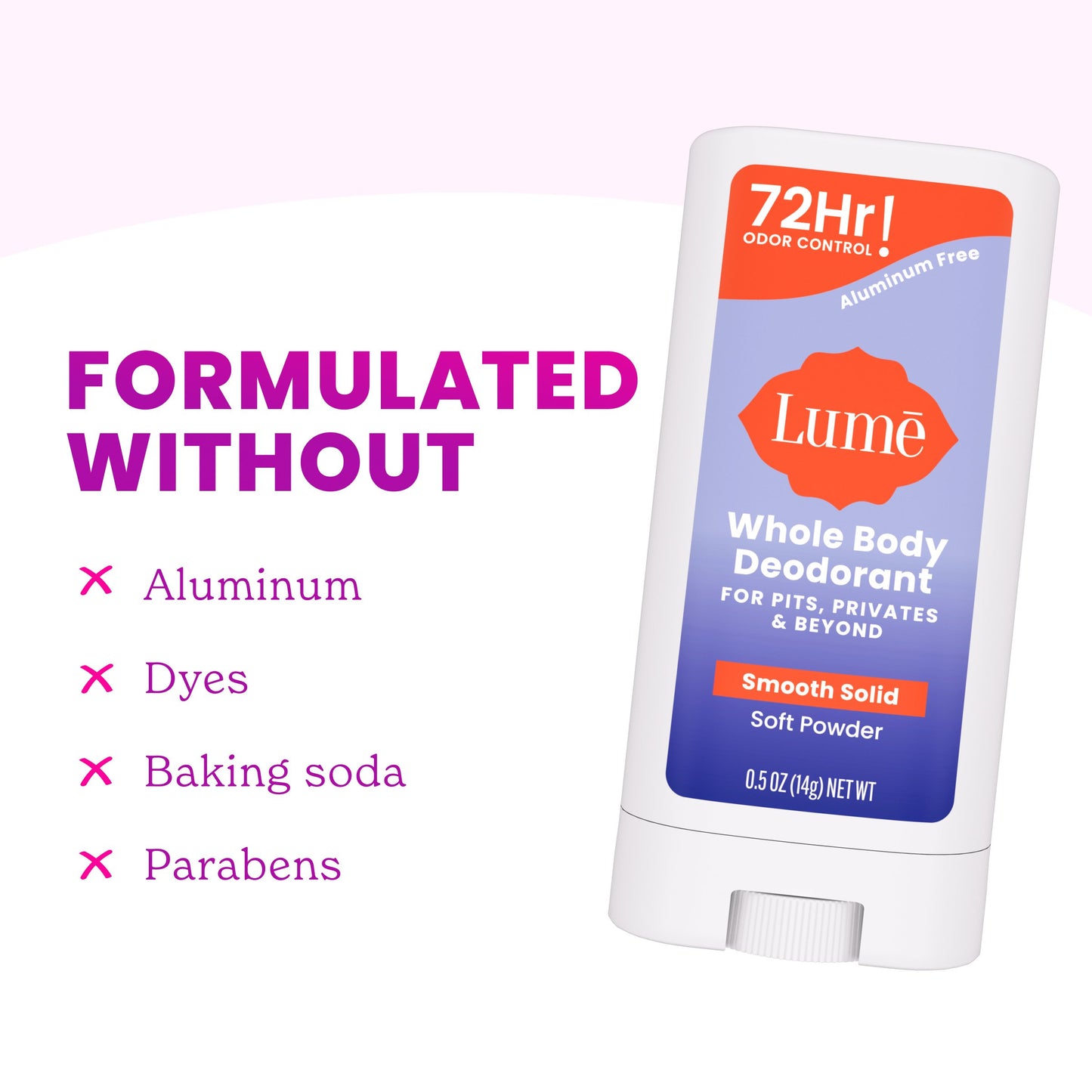 Lume Travel Size Whole Body Aluminum Free Women's Deodorant Solid - Soft Powder