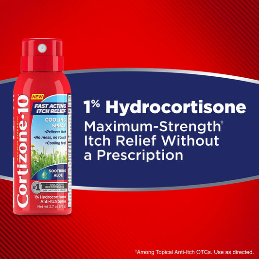 Cortizone Maximum Strength Fast Acting Anti-Itch Cooling Spray with Aloe
