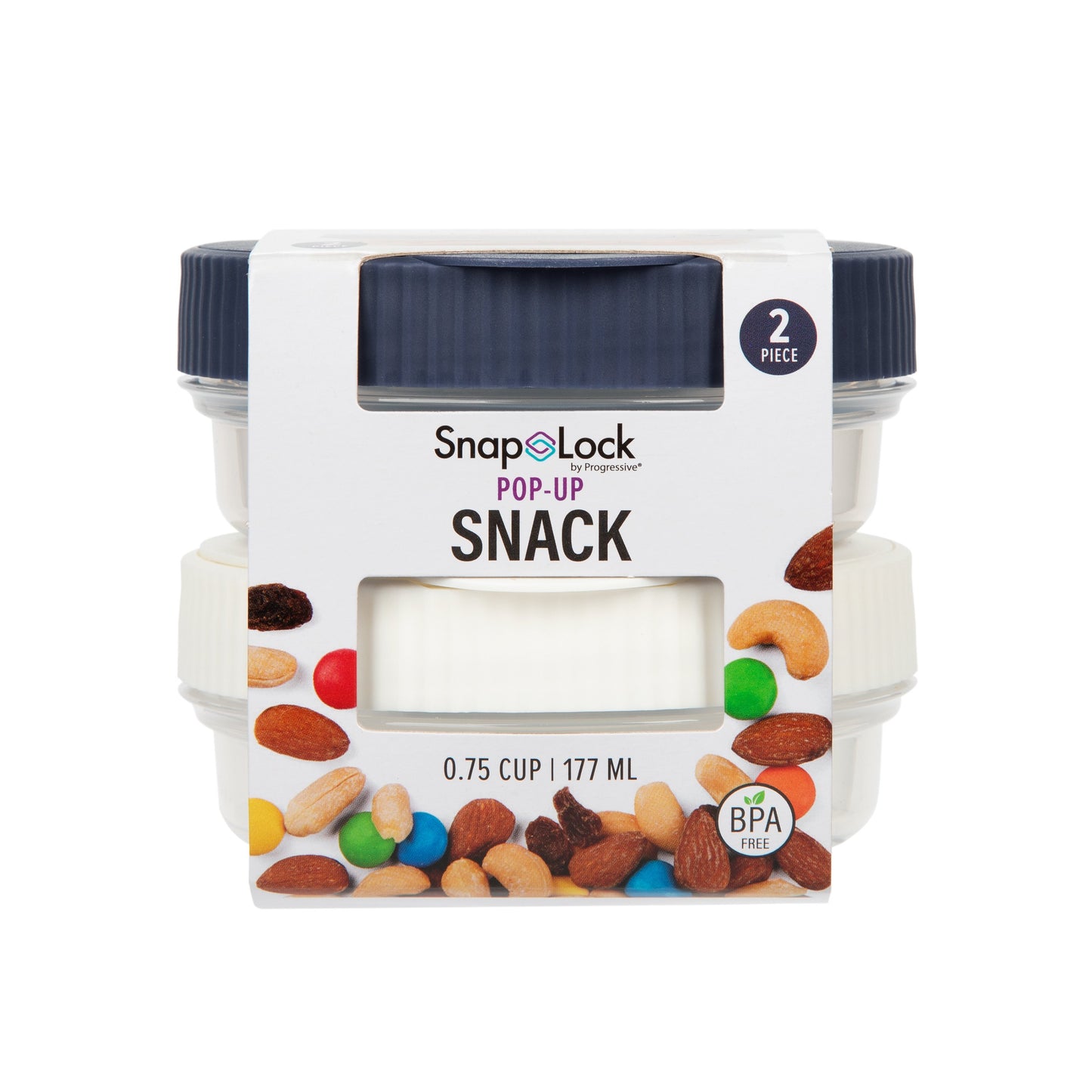 Progressive SnapLock Pop-Up Snack Containers, 2 pk