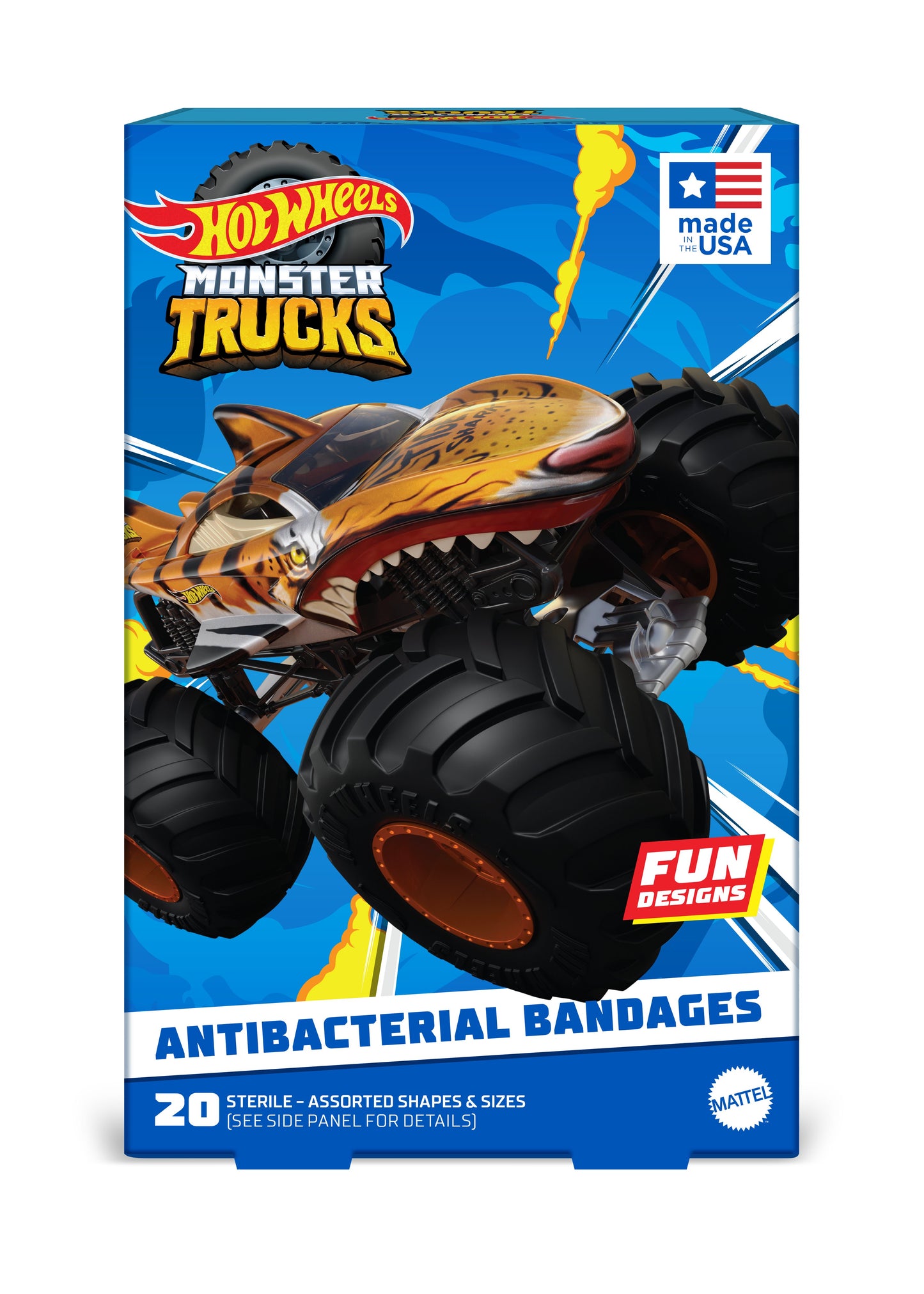 Hot Wheels Monster Trucks Antibacterial Bandages - Assorted Sizes