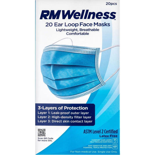 RM Wellness Disposable Ear Loop 3 Layer Face Masks