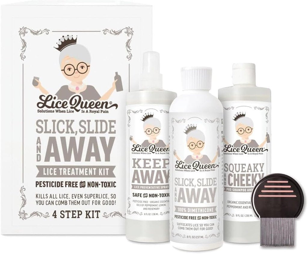 Lice Queen Non-Toxic Slick, Slide & Away Lice Treatment Kit & Nit Comb