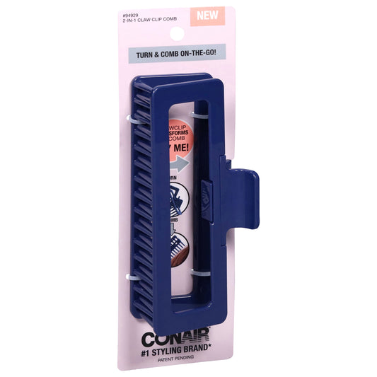 Conair 2-in-1 Claw Hair Clip & Comb - Blue