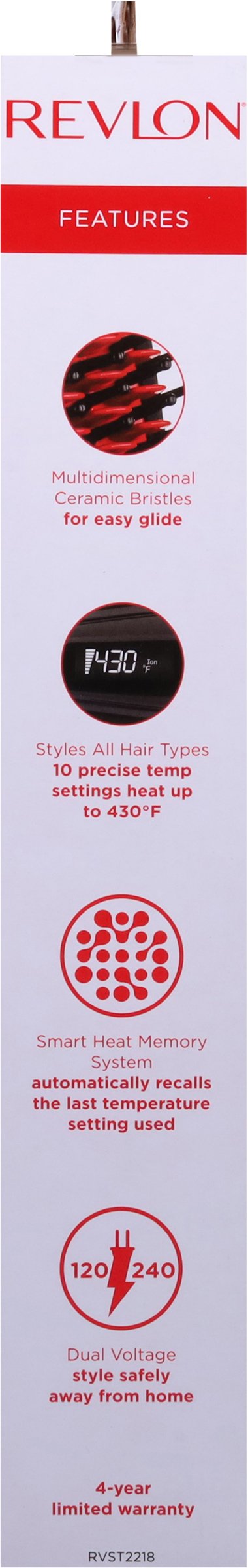 Revlon Smoothstay 4.5in Heated Straightening Hair Brush