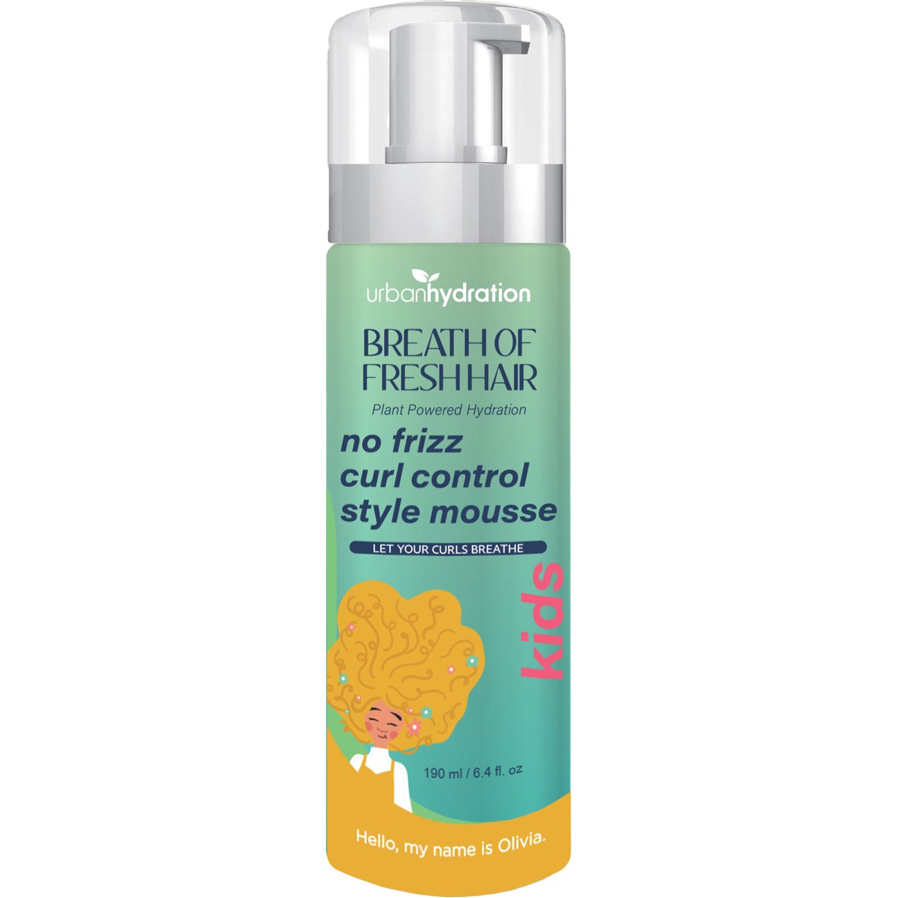 Urban Hydration Breath of Fresh Hair Kids No Frizz Curl Control Styling Mousse