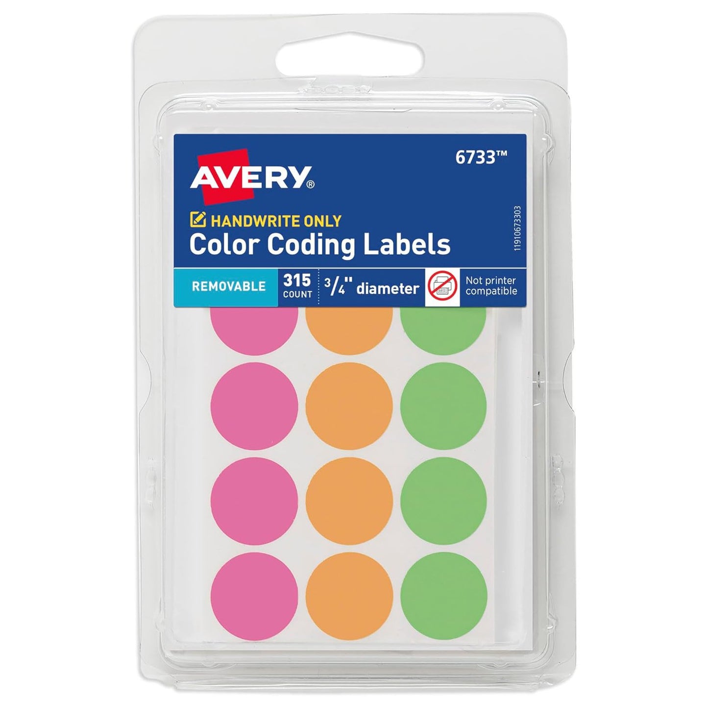 Avery Neon Color Coding Dot Labels