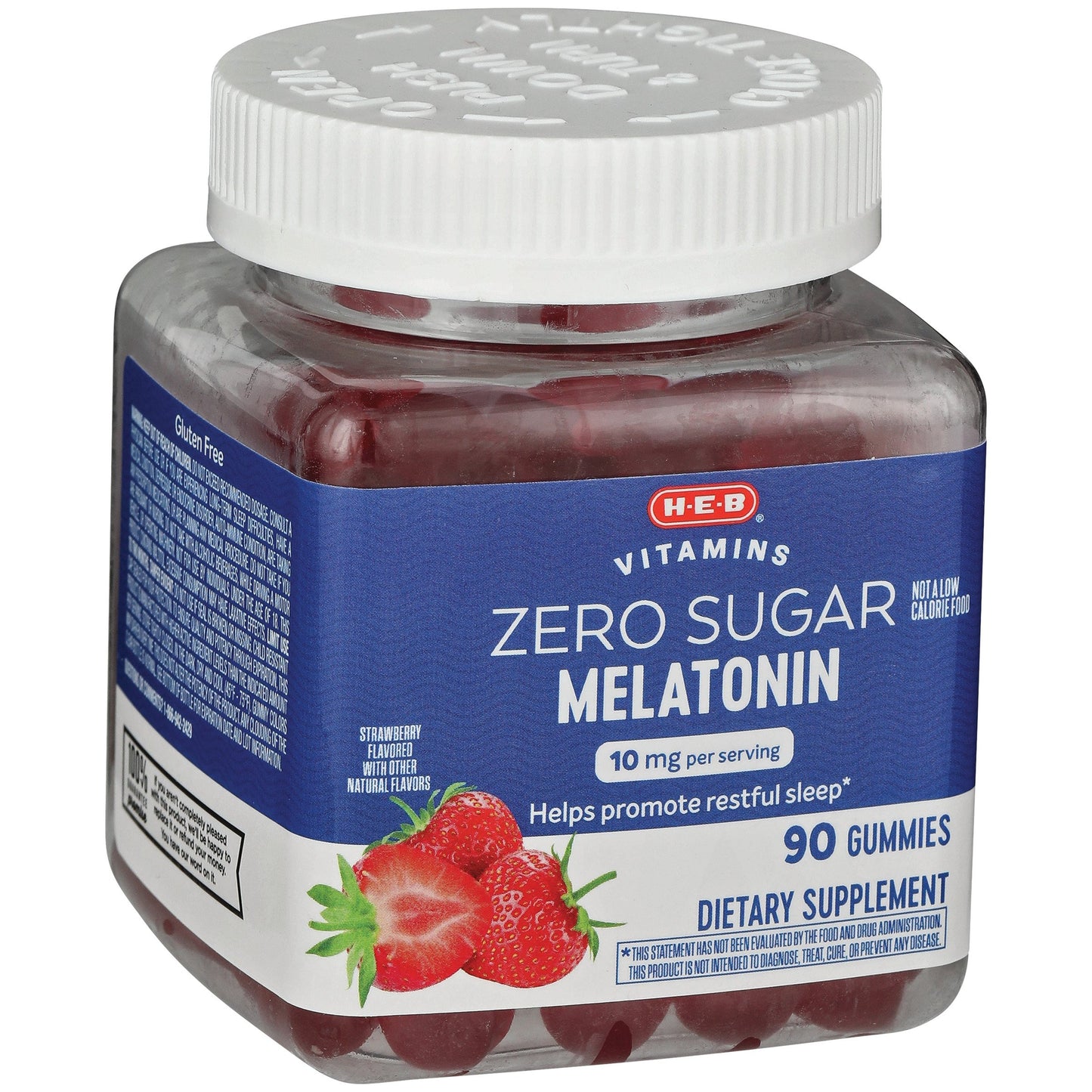 HEB Vitamins Zero Sugar Melatonin 10 mg Gummies - Strawberry