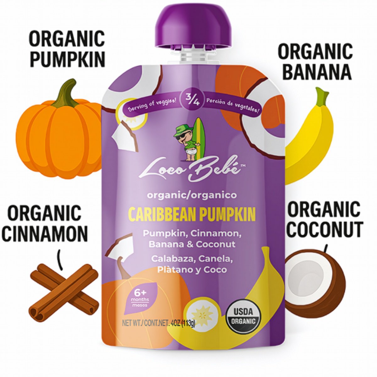 Loco Bebe Organic Baby Food Purée - Caribbean Pumpkin