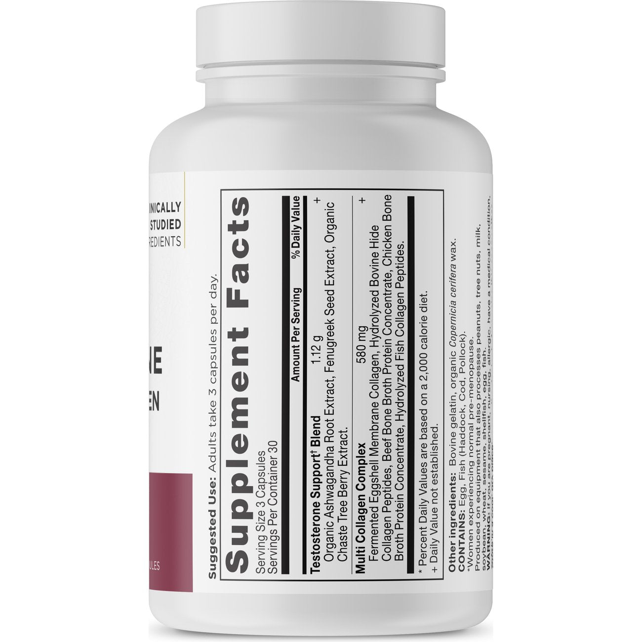 Ancient Nutrition Women's Testosterone Support + Collagen Capsules