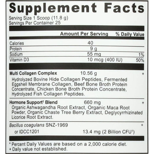 Ancient Nutrition Women's Hormone Balance + Collagen Powder - Vanilla