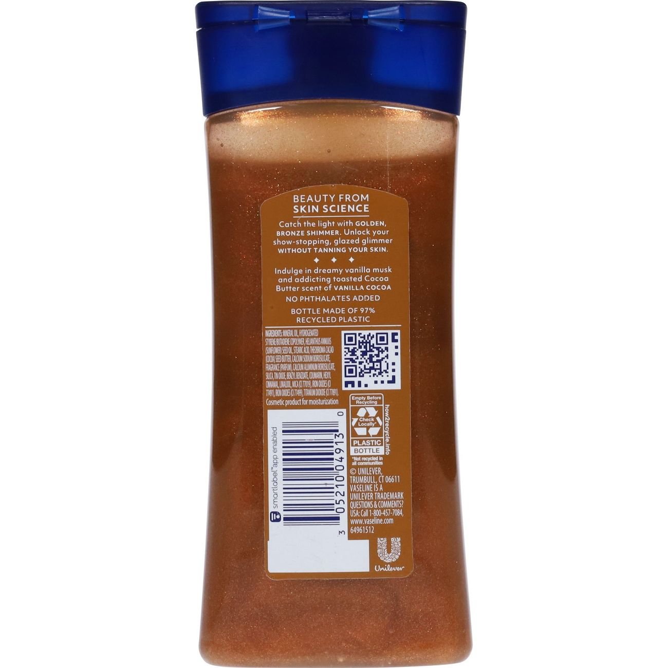 Vaseline Glazed & Glisten Golden Hour Glow Shimmering Gel Oil - Vanilla Cocoa