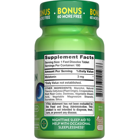 Nature's Truth Melatonin Fast Dissolve Sleep Tablets - Berry