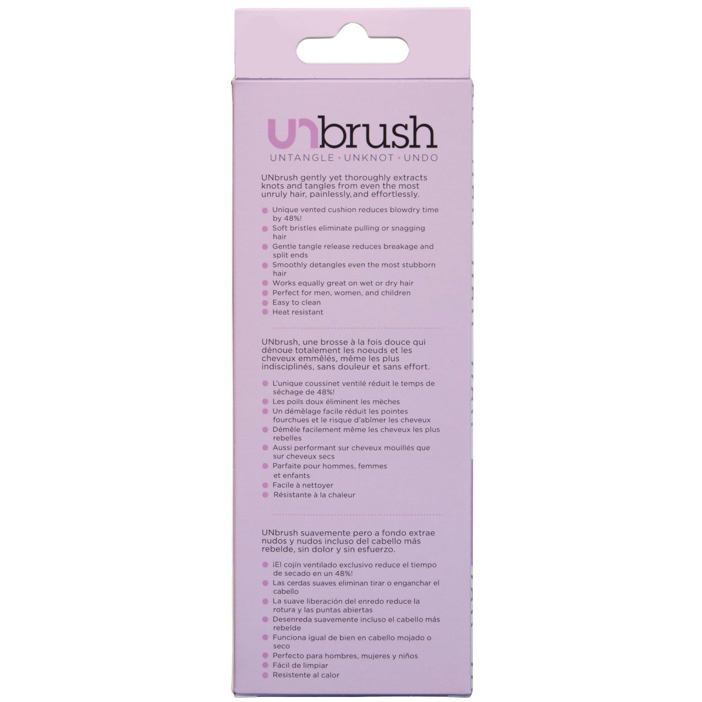 Unbrush Detangling Paddle Hair Brush - Orchid