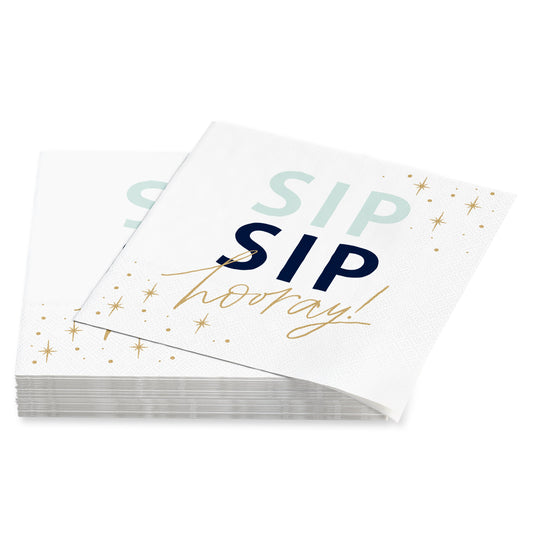 American Greetings Sip Sip Hooray Beverage Napkins