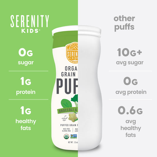 Serenity Kids Grain Free Puffs - Broccoli & Spinach