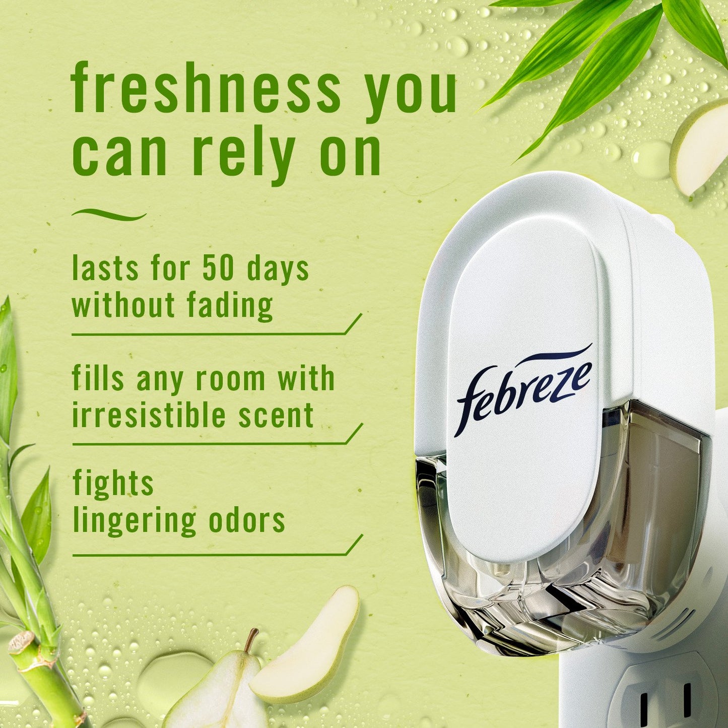 Febreze Light Plug In Air Freshener Scented Oil Refill - Bamboo