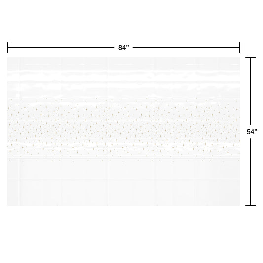 American Greetings Scattered Gold Dots & Stars Plastic Table Cover