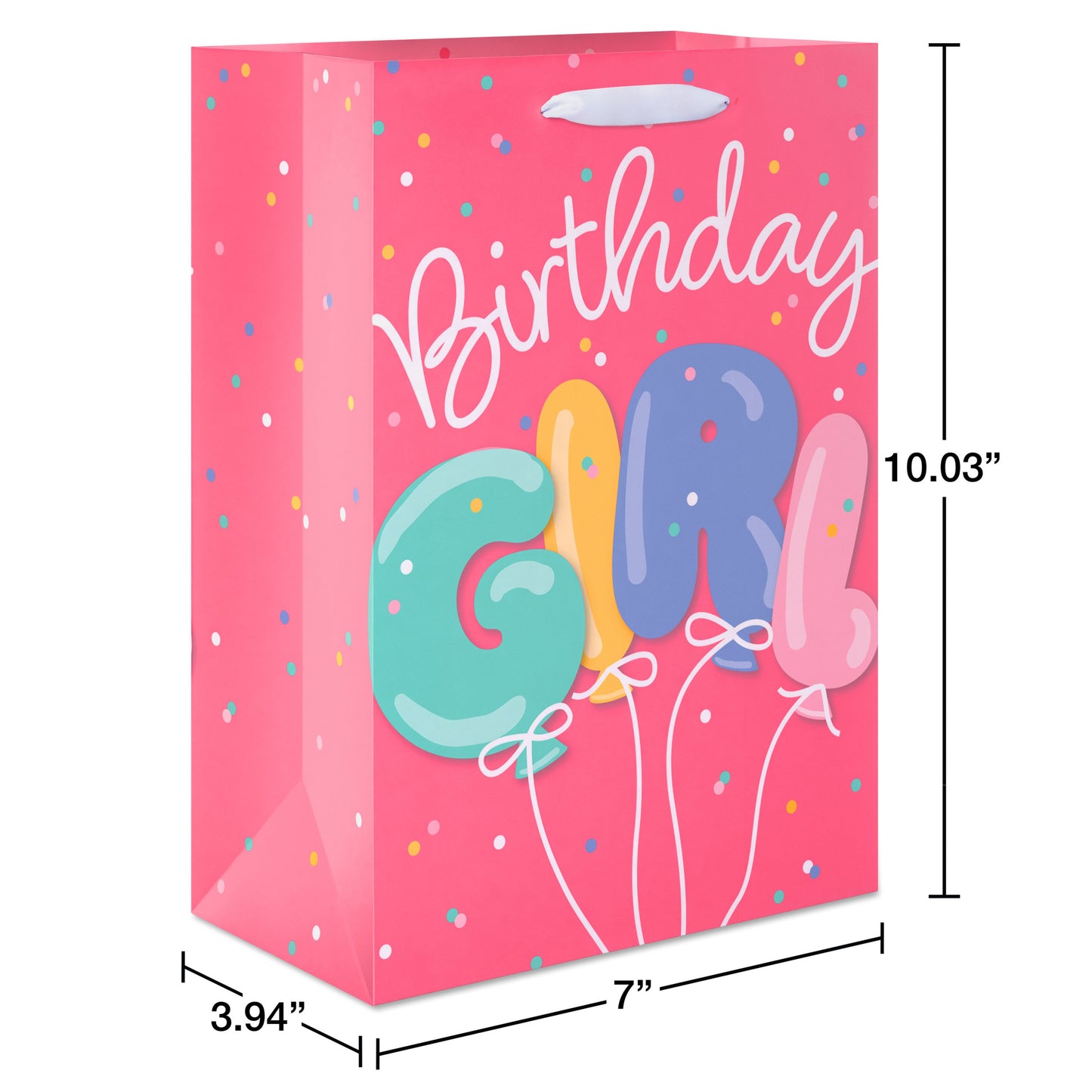 American Greetings Birthday Girl Balloon Medium Pink Birthday Gift Bag