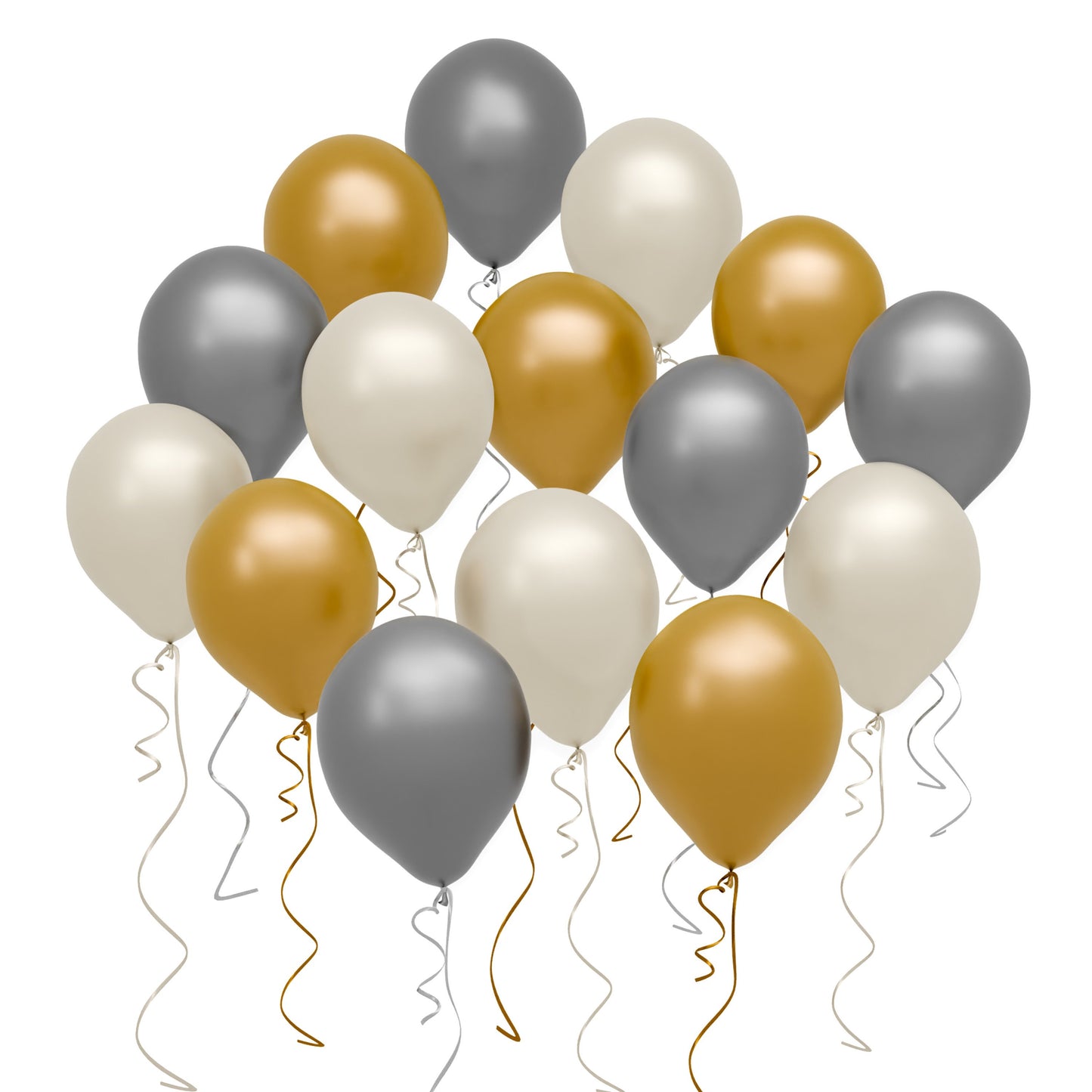 American Greetings Metallic White, Gold, & Silver Uninflated Balloons