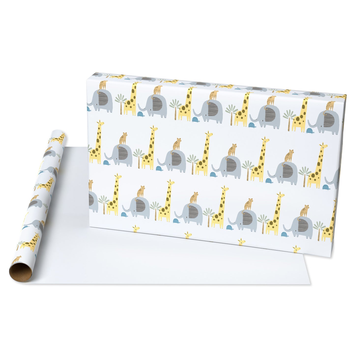 American Greetings Jungle Animals Baby Shower Wrapping Paper, 20 sq. ft.