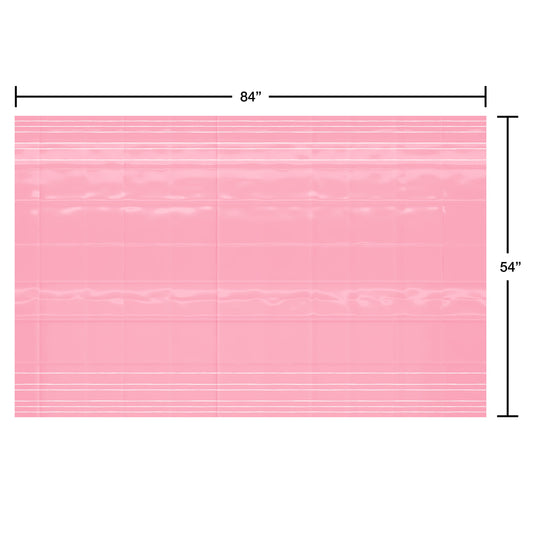 American Greetings Pink with White Stripes Plastic Table Cover